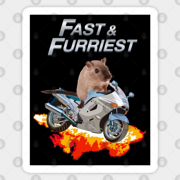 Fast and Furriest Parody Funny Cute Action Packed Motorcycle Flames Knock Off Brand Cars Sticker TeePublic